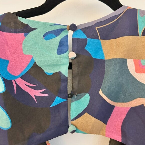 Baltic Born Open Back Floral Black Maxi Dress Bastina Size XL NWOT Flaws - Picture 8 of 10